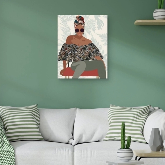 Pattern Panache III By Belle Maison Wrapped Canvas Art Print in Multicolor NWT - Picture 2 of 6